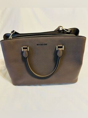 Michael Kors Taupe Saffiano Large Tote with Silver Hardware